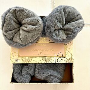 Microwavable Lavender Warming Slippers Spa Gift Beauty Muse Gray NWT